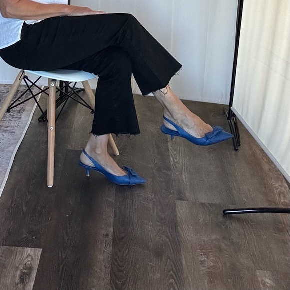 Blue Stewart Weitzman Slingback Heels - Picture 1 of 8
